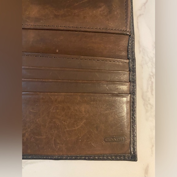 COACH VINTAGE SONOMA BROWN PEBBLE LEATHER COMPACT CLUTCH - Picture 5 of 10